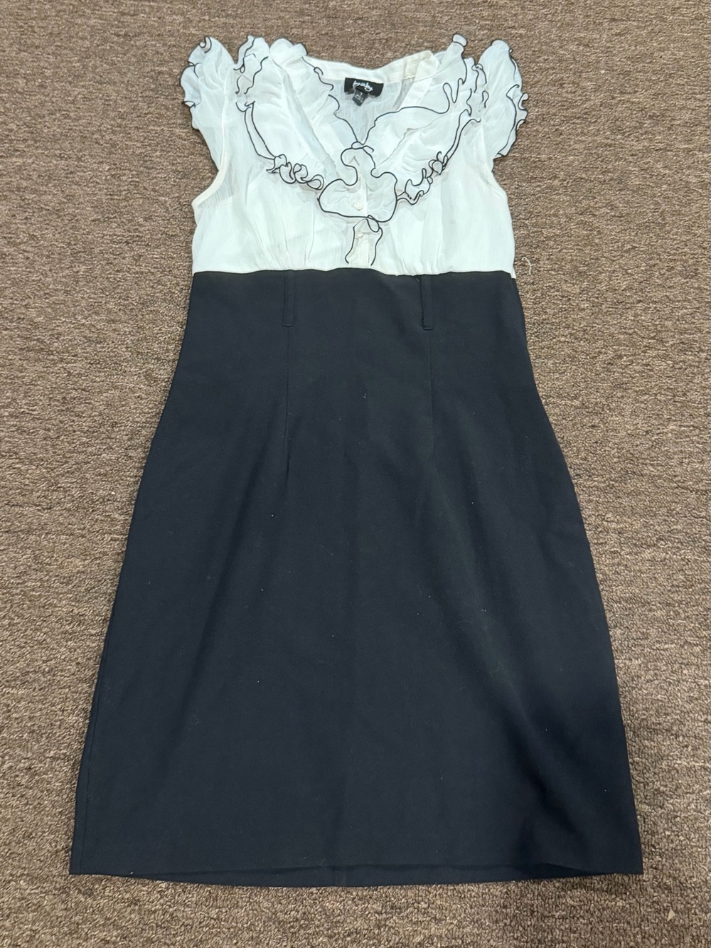 EUC Junior Ladies By & By Black White Ruffle Midi Dress